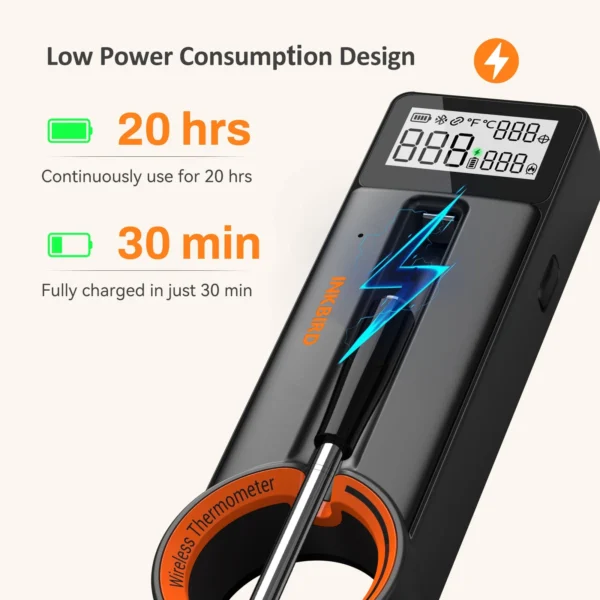 Professional Grade Ultra-Thin Probe Bluetooth Meat Thermometer INT-21-B - Image 8