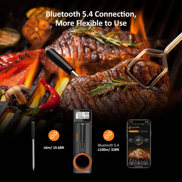 Professional Grade Ultra-Thin Probe Bluetooth Meat Thermometer INT-21-B - Image 4