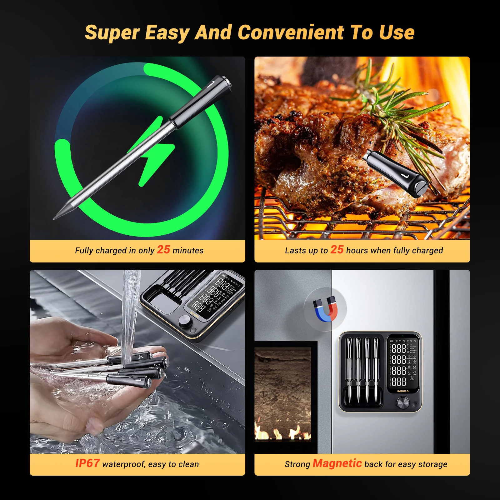 Inkbird WiFi & Bluetooth juhtmeta termomeetrite komplekt INT-14-BW - Image 5